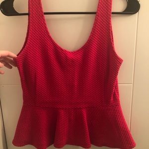Pink peplum tank top